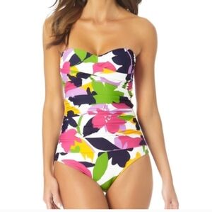 Anne Cole Multicolor Strapless Swimsuit Sz 6. Amazing Condition.